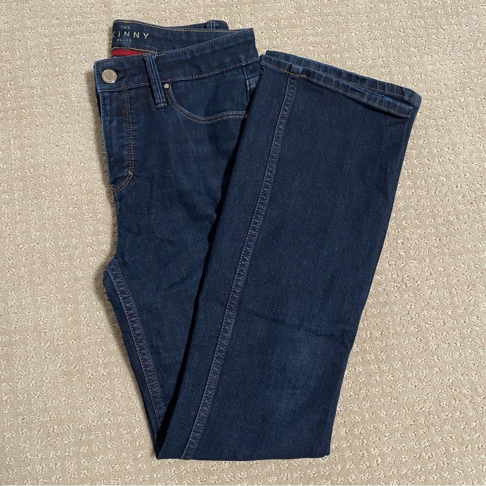 The skinny flare jean 2S dark blue high rise